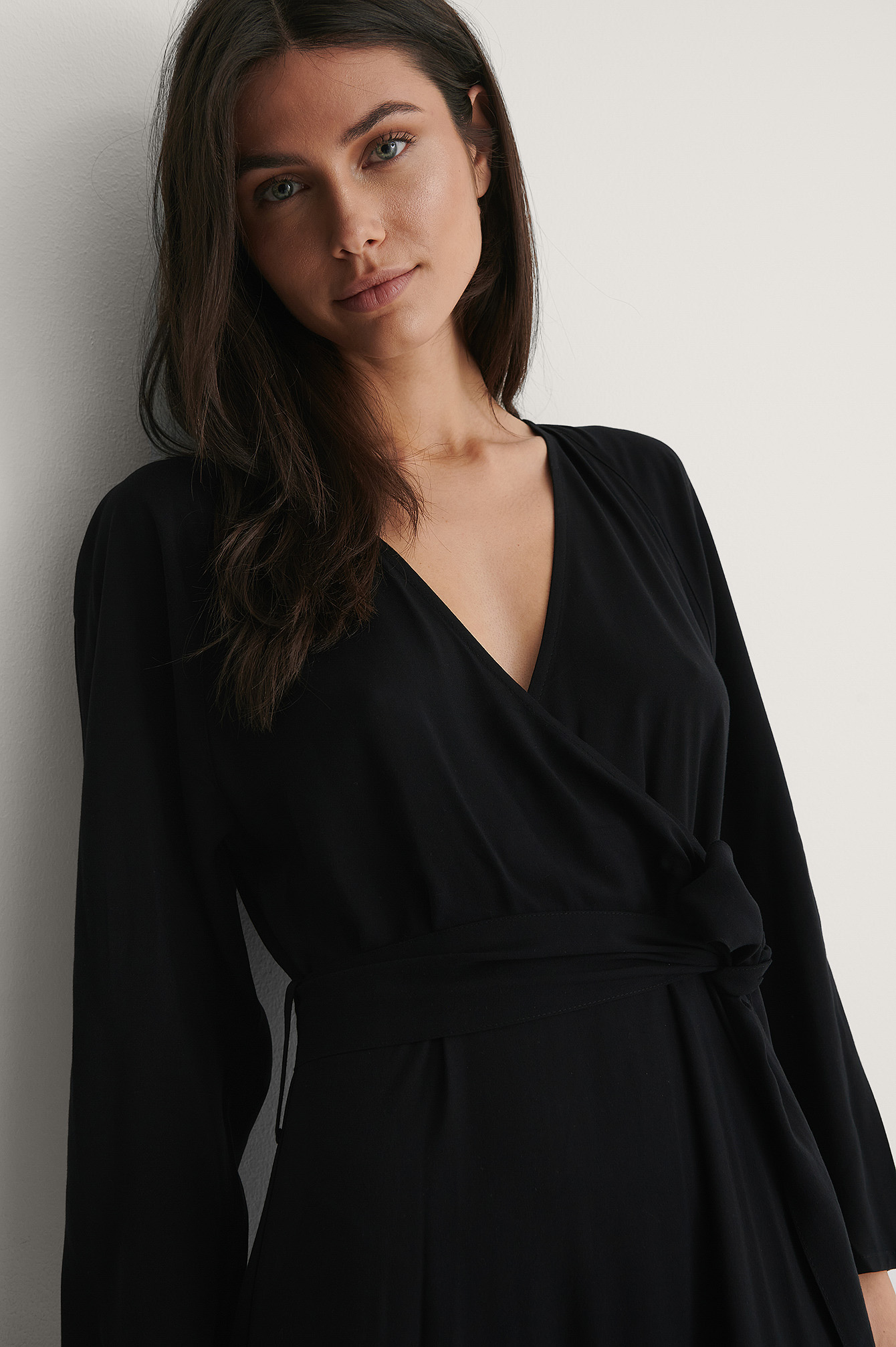 Long Sleeve Kimono Dress Black | na-kd.com